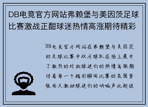 DB电竞官方网站弗赖堡与美因茨足球比赛激战正酣球迷热情高涨期待精彩瞬间